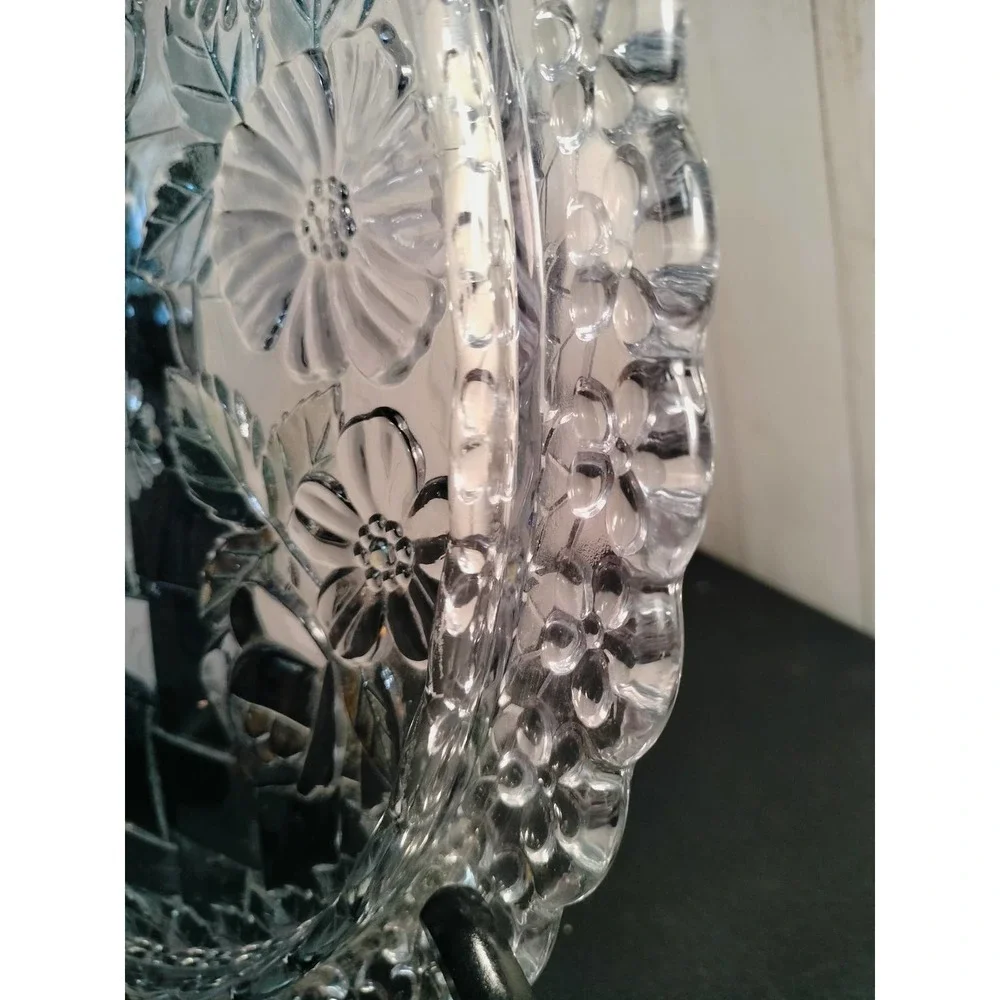 Riccardo Serving tray vintage lead crystal w/ pastel accent lattice pattern